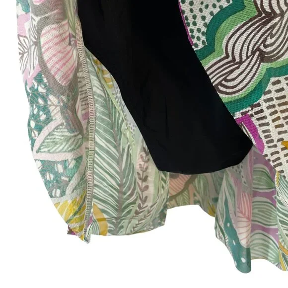 Gottex Tropical Tankini Swim Dress Black Floral Size 12